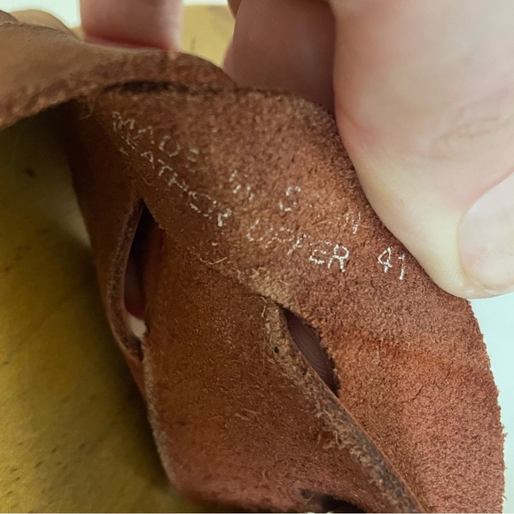 Sundance, euro 41, US Women’s 9.5-10, brown braided leather and wood sandals EUC - Picture 9 of 9